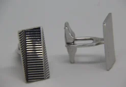 Pamono Art Deco Sterling Silver Cufflinks, 1930s, Set of 2><noscript><img width=