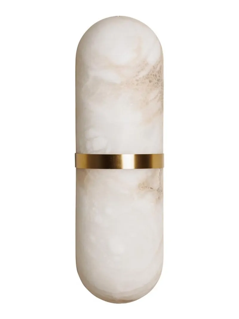 Pamono Art Deco Style Alabaster and Metal Wall Light by Henri Paris> Wall Lights & Sconces