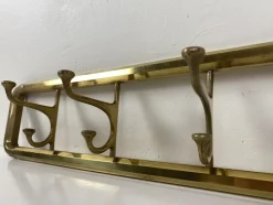 Pamono Art Deco Style Brass Coat Rack With Foldable Hooks, Austria, 1940s><noscript><img width=