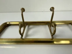 Pamono Art Deco Style Brass Coat Rack With Foldable Hooks, Austria, 1940s><noscript><img width=