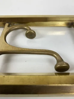Pamono Art Deco Style Brass Coat Rack With Foldable Hooks, Austria, 1940s><noscript><img width=