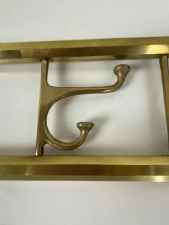 Pamono Art Deco Style Brass Coat Rack With Foldable Hooks, Austria, 1940s><noscript><img width=