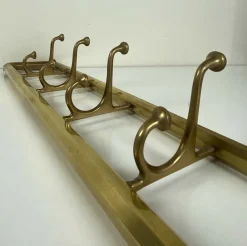 Pamono Art Deco Style Brass Coat Rack With Foldable Hooks, Austria, 1940s><noscript><img width=