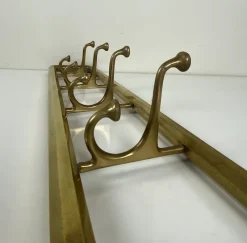 Pamono Art Deco Style Brass Coat Rack With Foldable Hooks, Austria, 1940s><noscript><img width=