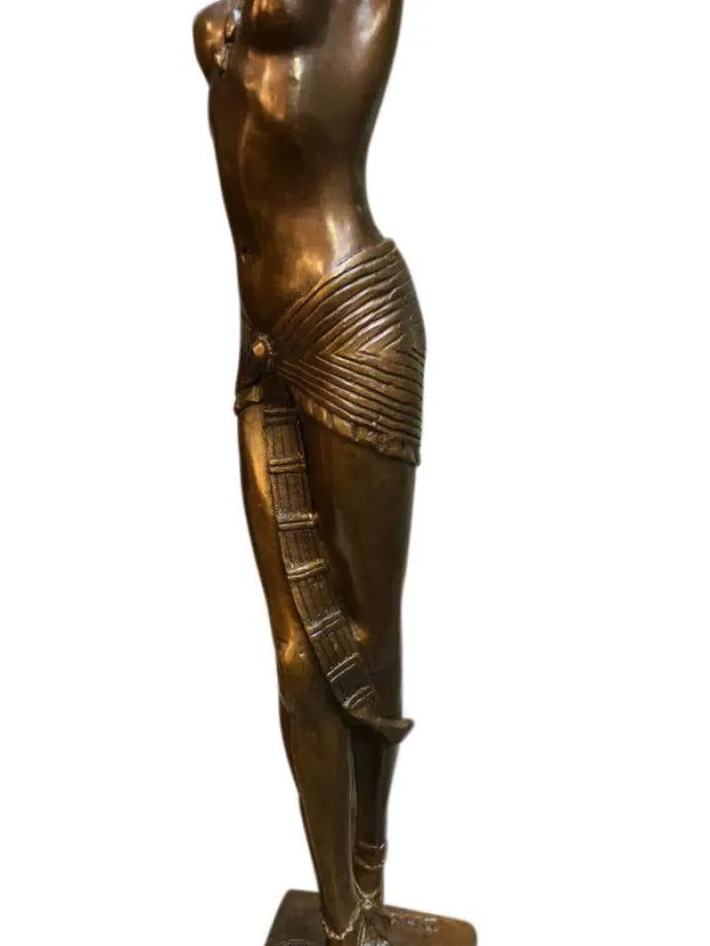 Pamono Art Deco Style Bronze Ballerina on Marble Base by J. B. Deposee> Art Deco