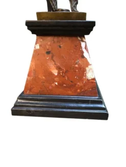 Pamono Art Deco Style Bronze Ballerina on Marble Base by J. B. Deposee><noscript><img width=