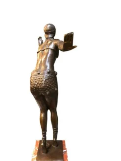 Pamono Art Deco Style Bronze Exotic Dancer by J.B Deposee, 20th Century><noscript><img width=