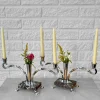 Pamono Art Deco Style Candelabras in Chrome and Marble, Sweden, 1950s, Set of 2> Candleholders