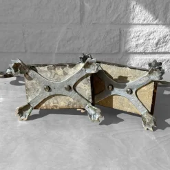 Pamono Art Deco Style Candelabras in Chrome and Marble, Sweden, 1950s, Set of 2><noscript><img width=