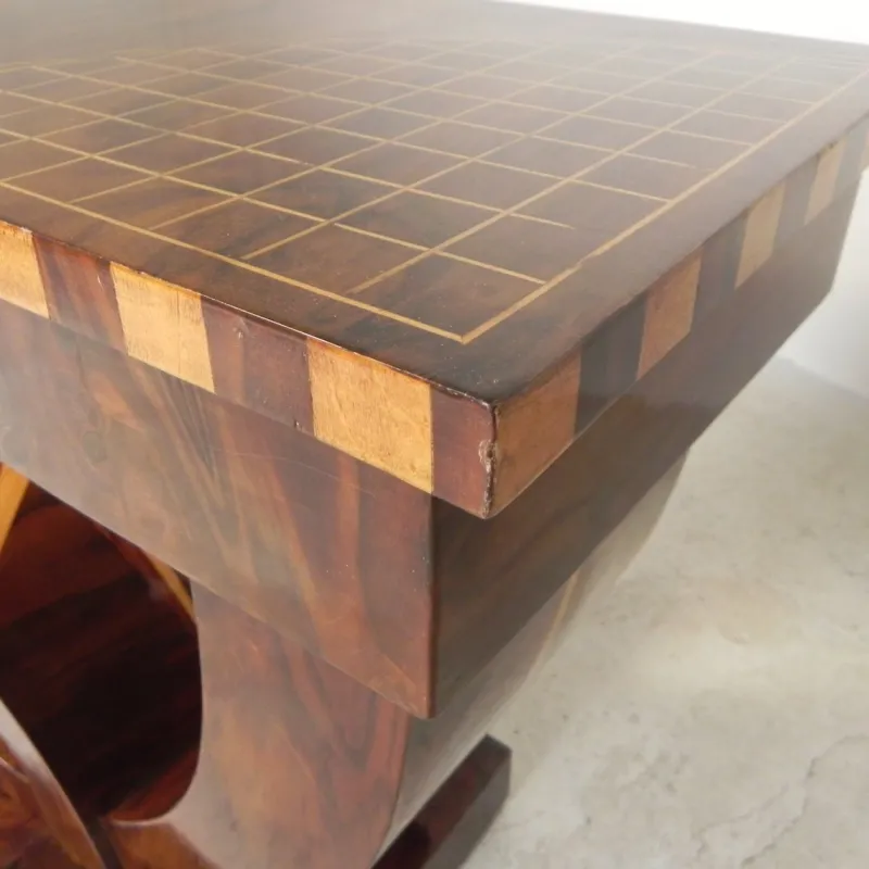 Pamono Art Deco Style Console Table with Various Types of Inlaid Wood, 1980s> Console Tables