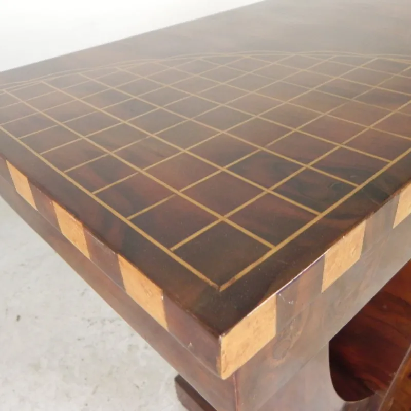 Pamono Art Deco Style Console Table with Various Types of Inlaid Wood, 1980s> Console Tables