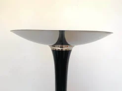 Pamono Art Deco Style Floor Lamp in Black Lacquer and Nickel><noscript><img width=