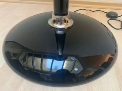 Pamono Art Deco Style Floor Lamp in Black Lacquer and Nickel><noscript><img width=
