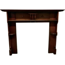 Clearance Pamono Art Deco Style Mahogany Fireplace, 1930s