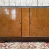 Pamono Art Deco Style Sideboard in Amboyna Burl and Marble