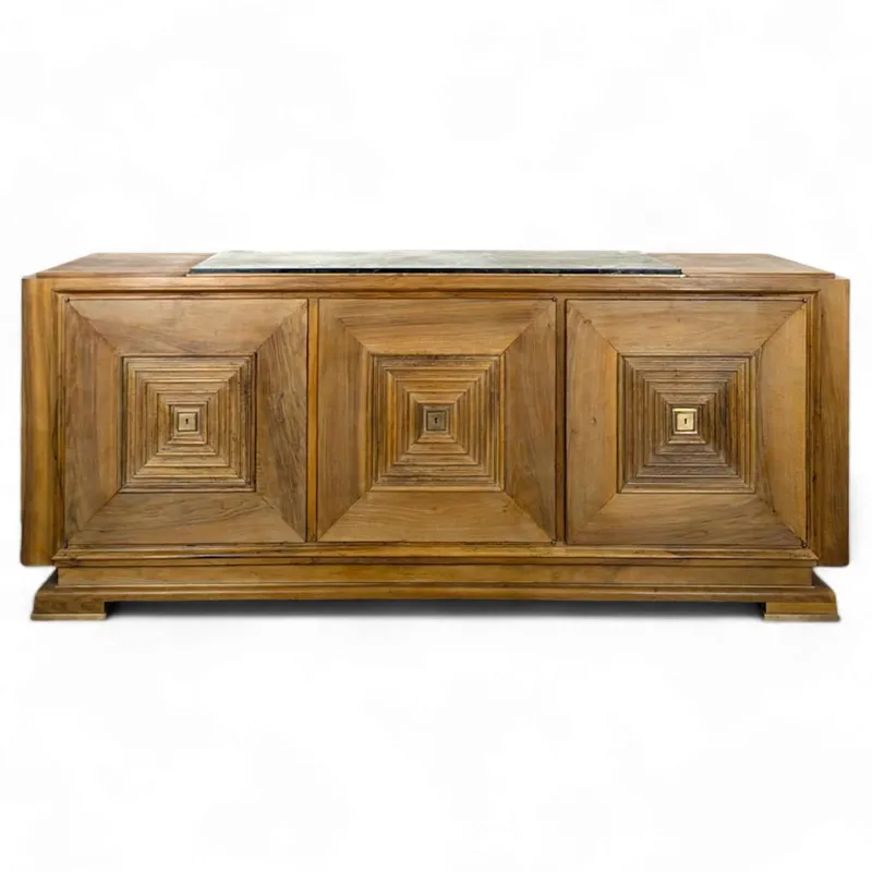 New Pamono Art Deco Style Walnut Sideboard attributed to Maxime, 1940s