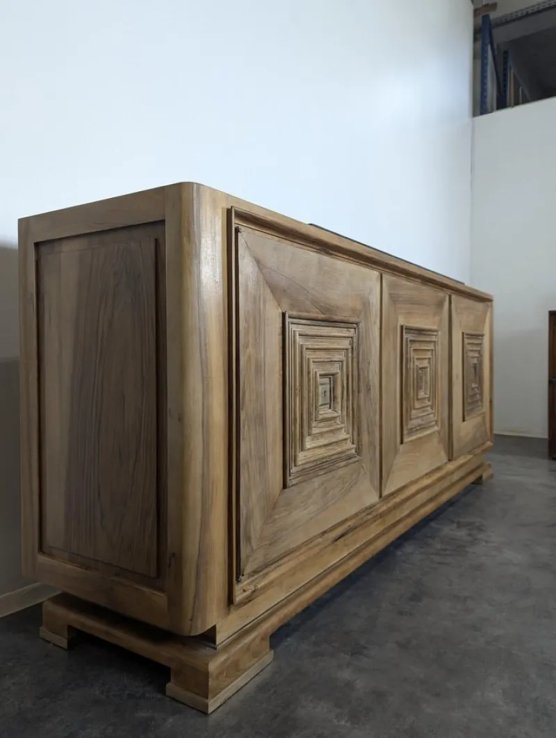 New Pamono Art Deco Style Walnut Sideboard attributed to Maxime, 1940s