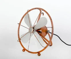 Pamono Art Deco Table Fan attributed to Peter Behrens for Aeg Elektro Praga, 1930s> Electronics