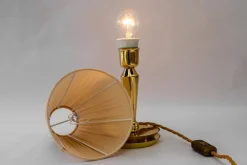 Online Pamono Art Deco Table Lamp with Fabric Shade, Vienna, 1920s
