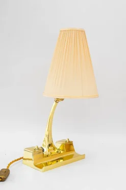Pamono Art Deco Table Lamp with Fabric Shade, Vienna, 1920s> Table Lamps