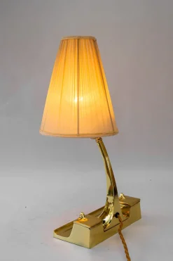 Pamono Art Deco Table Lamp with Fabric Shade, Vienna, 1920s><noscript><img width=
