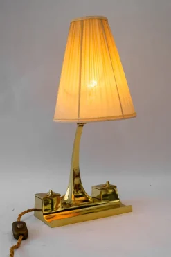 Pamono Art Deco Table Lamp with Fabric Shade, Vienna, 1920s><noscript><img width=