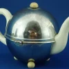 Pamono Art Deco Thermal Teapot in White Porcelain and Metal Shell from Bauscher Weiden, Germany, Early 1900s> Coffee & Tea Service