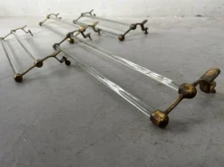 Online Pamono Art Deco Towel Holder in Glass and Brass, 1890s