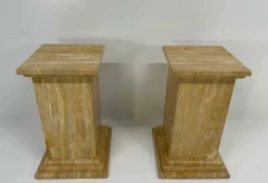 Pamono Art Deco Travertine Columns, 1940s, Set of 2><noscript><img width=
