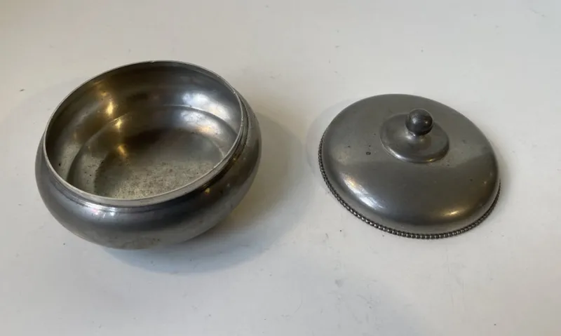 Pamono Art Deco Trinket Jar in Pewter by Just Andersen, 1930s> Dinnerware Accessories
