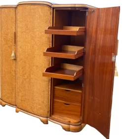 Clearance Pamono Art Deco Triple Wardrobe by Harry and Lou Epstein, 1930s