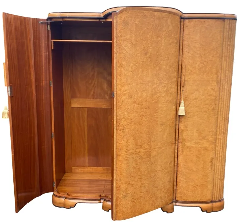 Clearance Pamono Art Deco Triple Wardrobe by Harry and Lou Epstein, 1930s