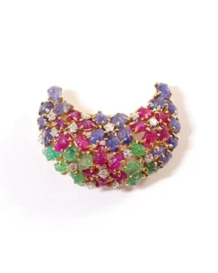 Sale Pamono Art Deco Tutti Frutti Clip Brooch from Cartier