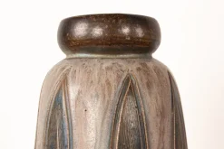 Pamono Art Deco Vase in Green and Gray Glazed Ceramic by Edouard Grégoire, 1920s><noscript><img width=