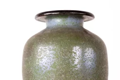 Sale Pamono Art Deco Vase in Speckled Green Glazed Stoneware from Roger Guérin, 1930s