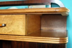 Pamono Art Deco Veneer Rosewood and Maple Vanity with Bakelite Handles, Italy, 1930s><noscript><img width=