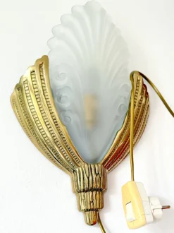 Pamono Art Deco Wall Sconce by Marcel Hudry and Val Saint Lambert, 1920s