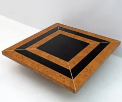 Pamono Art Deco Walnut & Lacquer Coffee Table, Italy, 1970s><noscript><img width=