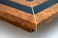 Pamono Art Deco Walnut & Lacquer Coffee Table, Italy, 1970s><noscript><img width=