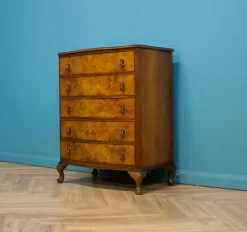 Sale Pamono Art Deco Walnut and Walnut Veneer Chest of Drawers, 1950s