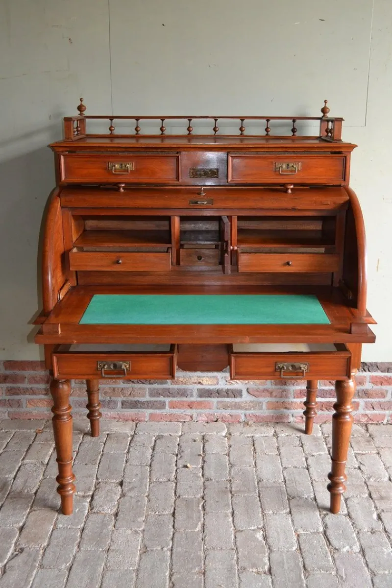Discount Pamono Art Deco Walnut Cylinder Desk