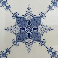 Outlet Pamono Art Deco White and Blue Glazed Tiles by Le Glaive, 1920