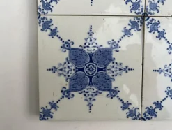 Outlet Pamono Art Deco White and Blue Glazed Tiles by Le Glaive, 1920