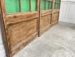New Pamono Art Deco Wooden and Hammered Glass Screen, 1950s
