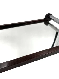 Pamono Art Deco Wooden Mirrored Tray, France, 1930s><noscript><img width=