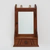 Outlet Pamono Art Deco Wooden Shaving Cabinet with Beveled Mirror, France, 1920s