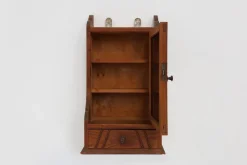 Outlet Pamono Art Deco Wooden Shaving Cabinet with Beveled Mirror, France, 1920s