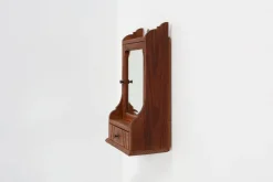 Outlet Pamono Art Deco Wooden Shaving Cabinet with Beveled Mirror, France, 1920s