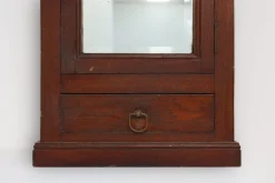 Pamono Art Deco Wooden Shaving Cabinet with Beveled Mirror, France, 1920s><noscript><img width=