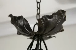 Pamono Art Deco Wrought Iron and Pate de Verre Lamp by G. V. Croismare for Muller Frères, France, 1925><noscript><img width=
